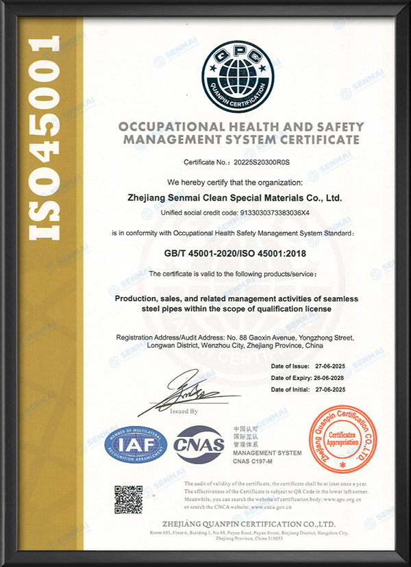 Occupational Health and Safety Management System Certification - English